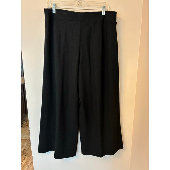 100% Wool Black Wide Leg Pants Eileen Fisher - Picture 2 of 8